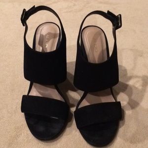 Aldo Black Strapy Heels